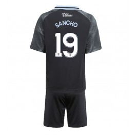 Aston Villa Jadon Sancho #19 Uit tenue Kids 2025-26 Korte Mouw (+ Korte broeken)